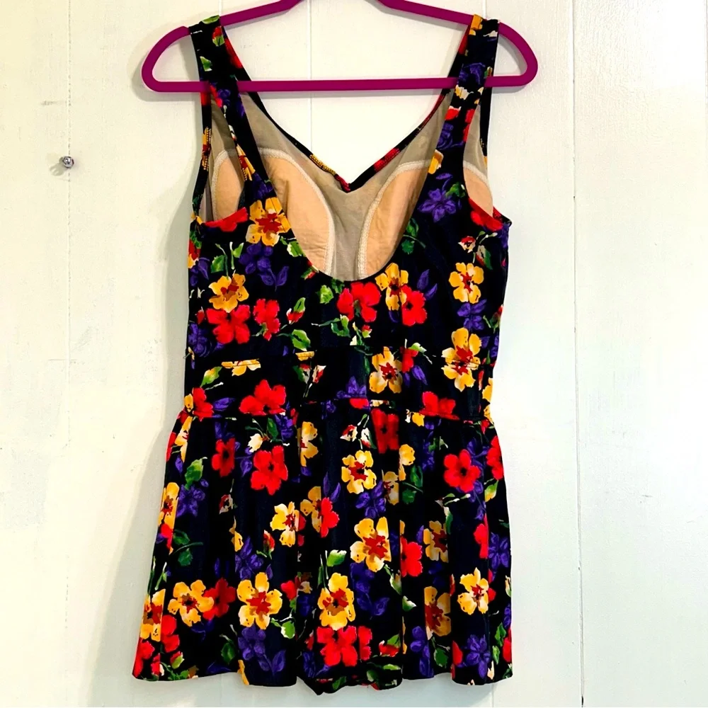 Westbound Beach Summer Swimwear Floral One Piece Skirt Swimsuit Size 24. - Picture 2 of 14